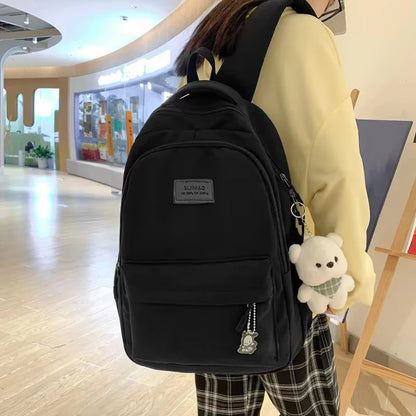 Cute Girls Waterproof School Backpack with Pendant – Laptop Bag