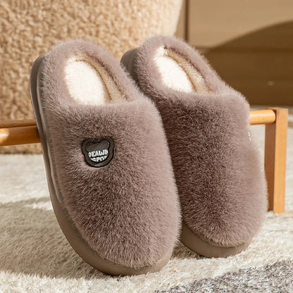 Memory Foam Plush Slippers for Men & Women – Non-Slip Thick Sole