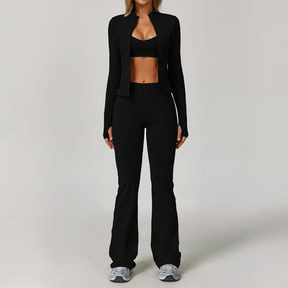 Women's Yoga Set 2-3 Piece Workout Tracksuit with Sports Bra