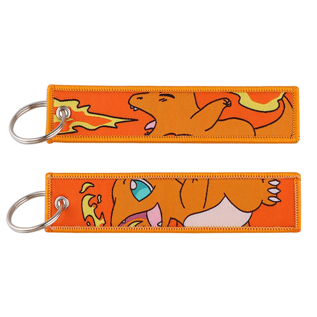 Anime Embroidered Jet Tag Keychain – Cute Cartoon Key Ring