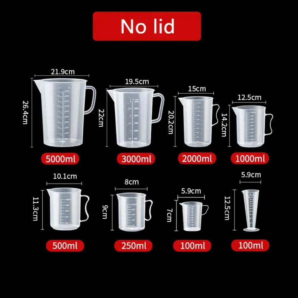 Clear Plastic Graduated Measuring Cup – Multiple Sizes with Lid Option