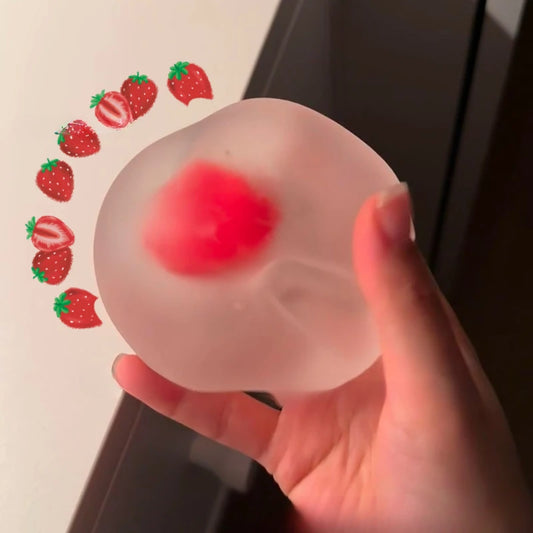 Strawberry Mochi Squeeze Toy – Slow Rebound Stress Relief Ball