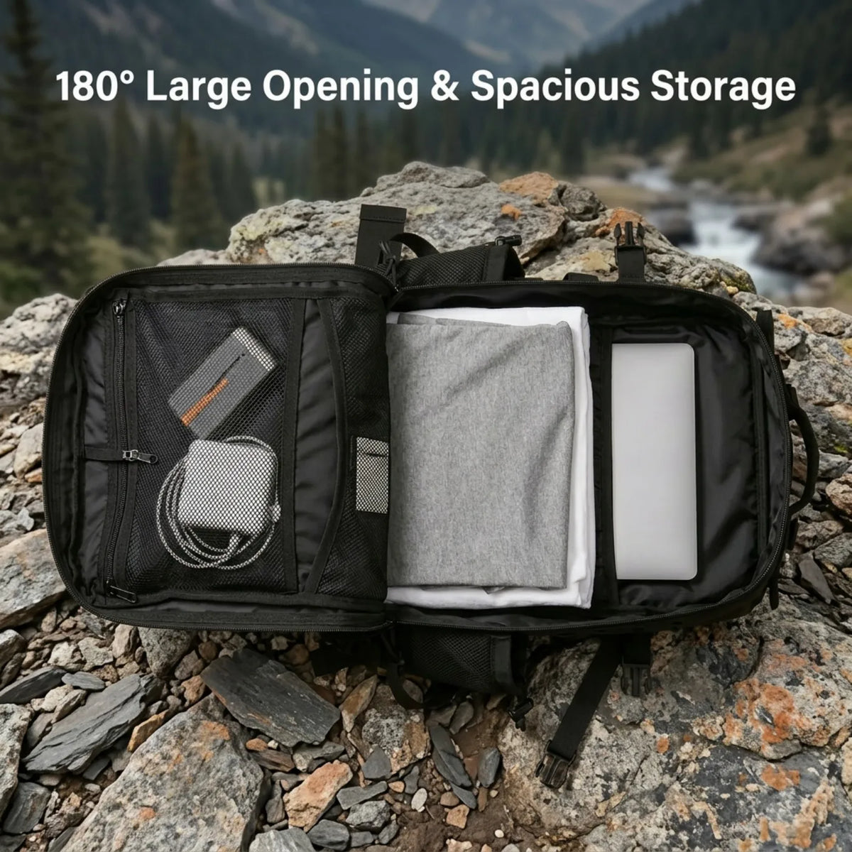 45L Tactical Fishing & Hiking Backpack with Dual Cup Holders