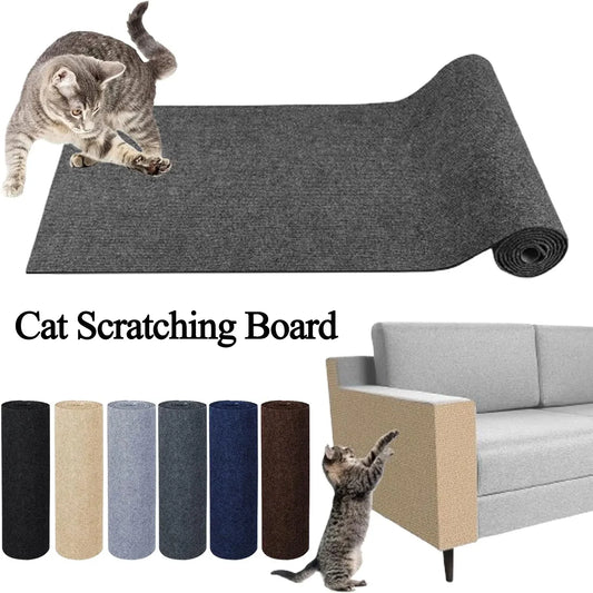 Cat Scratching Mat – Self-Adhesive Trimmable Carpet Pad for Furniture & Couch Protection