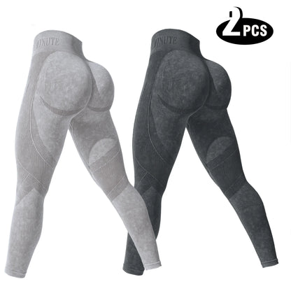 2-Pack High Waist Butt Lifting Yoga Leggings – Side Cutout Lace-Up