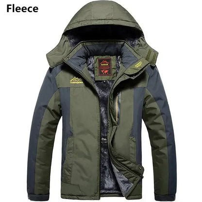 Men's Fleece-Lined Waterproof Hooded Winter Parka – Plus Size Up to 9XL