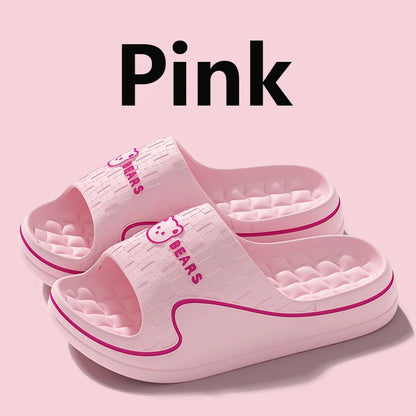 Cute Bear Cartoon EVA Slippers – Soft Sole, Non-Slip for Women