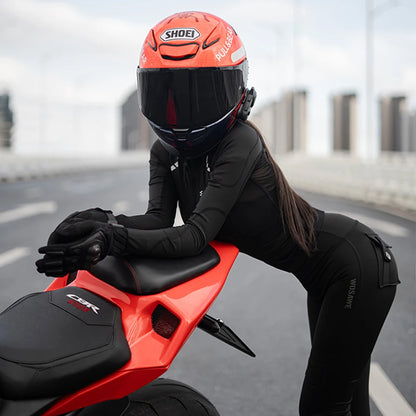 Women's Motorcycle Jacket & Pants Set with Removable Protective Pads – WOSAWE