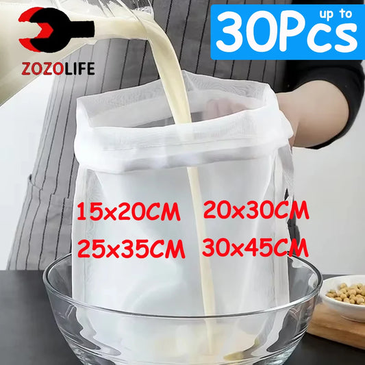 Nylon Mesh Filter Bag – 100 Mesh Strainer for Nut Milk, Soy Milk & Tea