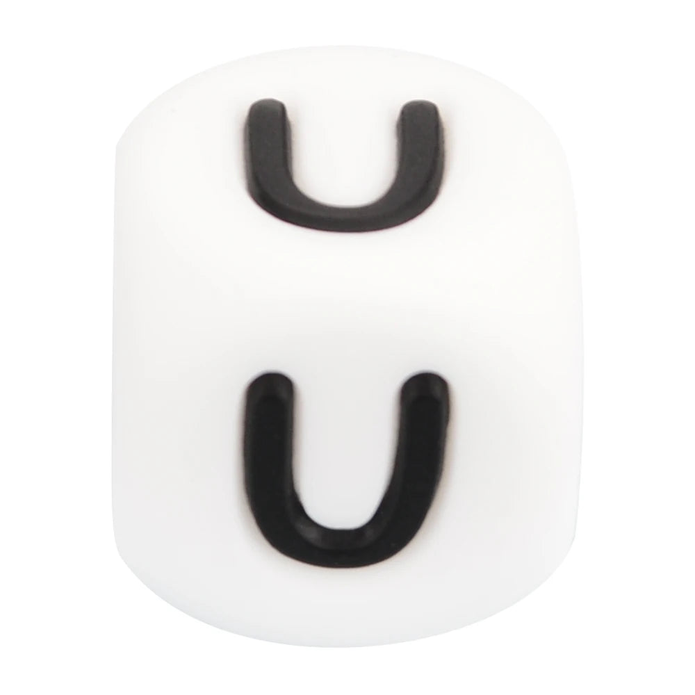 Silicone Alphabet Letter Beads 12mm – 40pcs Food Grade Teething