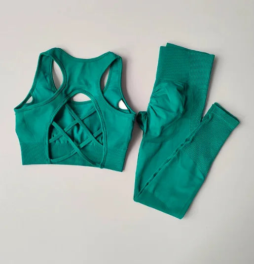 Women's 2-Piece Sports Bra & Leggings Yoga Fitness Set
