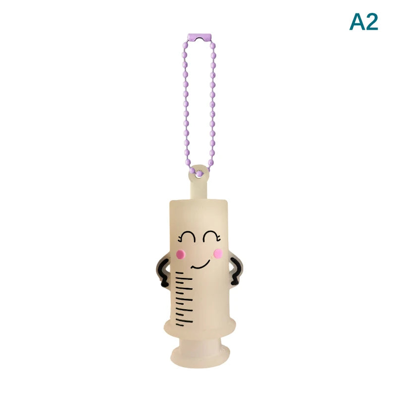 Ampoule Bottle Opener Keychain – Cute Nurse & Doctor Character, Syringe Vial Cutter