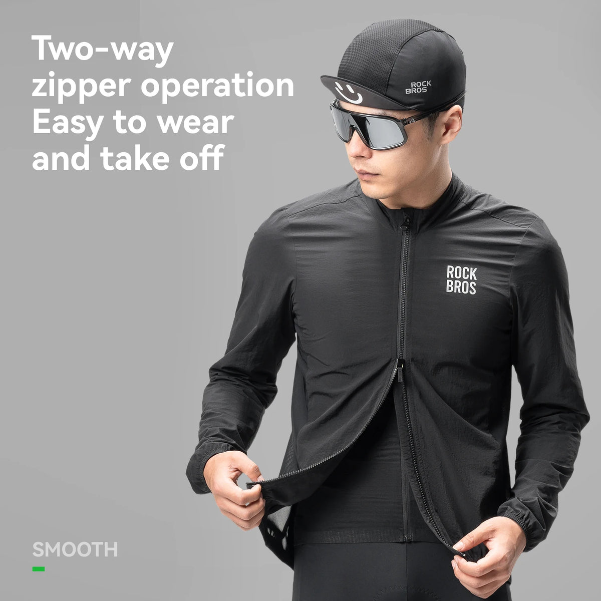 RockBros Cycling Windbreaker Jacket Lightweight Reflective Bike Coat