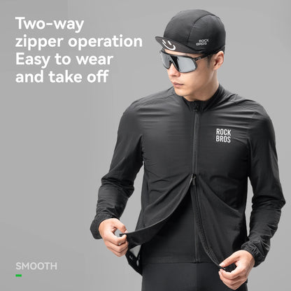 RockBros Cycling Windbreaker Jacket Lightweight Reflective Bike Coat
