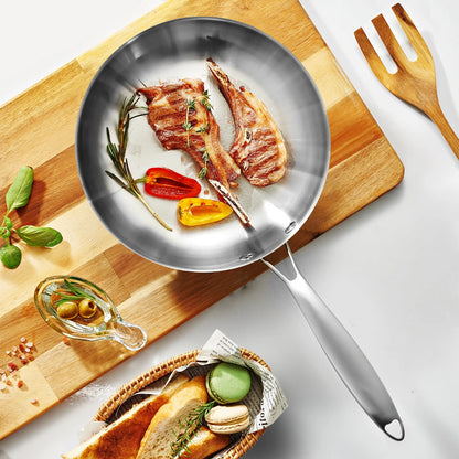 304 Stainless Steel Frying Pan – Uncoated Nonstick Cookware