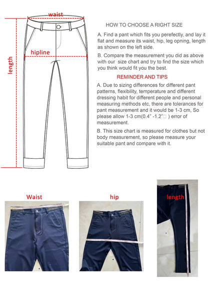 Men's Business Casual Dress Pants – Elastic Waist Straight Trousers