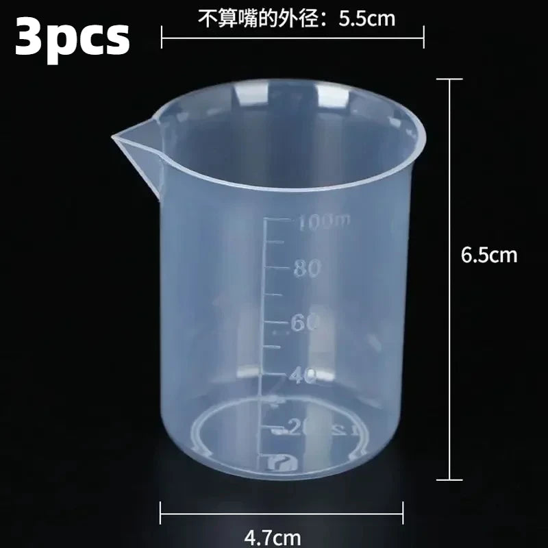 100ml Plastic Measuring Cups for Epoxy Resin & Lab Mixing