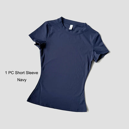 Women's Yoga Set – Sport Top & High Waist Shorts for Gym & Fitness