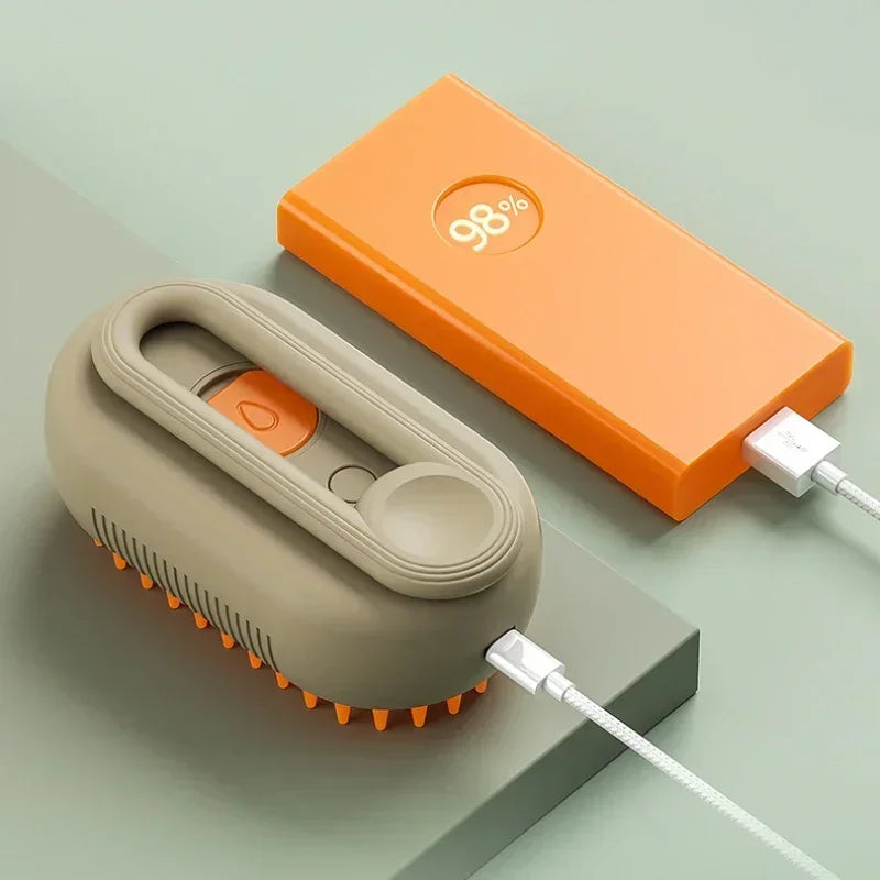 3-in-1 Pet Steam Brush – Spray, Massage & Hair Removal Comb