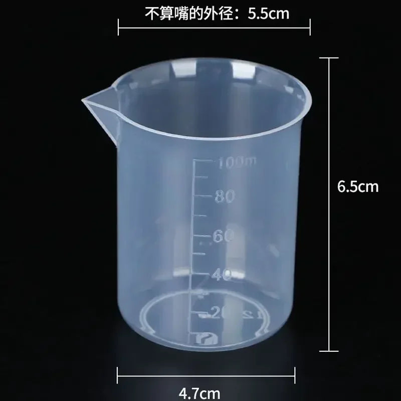 100ml Plastic Measuring Cups for Epoxy Resin & Lab Mixing