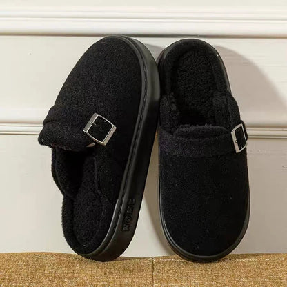 Plush Platform Slippers – Women's Fuzzy Indoor House Shoes