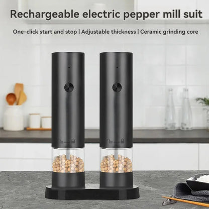 Electric Salt & Pepper Grinder USB Rechargeable with Adjustable Coarseness