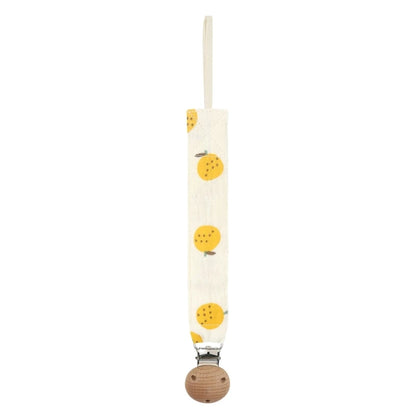 Baby Pacifier Clip with Soft Cotton Strap & Wooden Bead