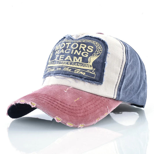 Vintage Washed Baseball Cap Letter Patch Snapback Hat Unisex