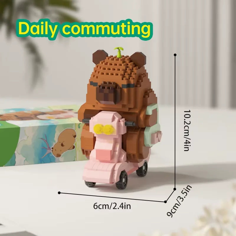 Capybara Mini Building Blocks Figure – Cute Desk Decor Collectible Toy