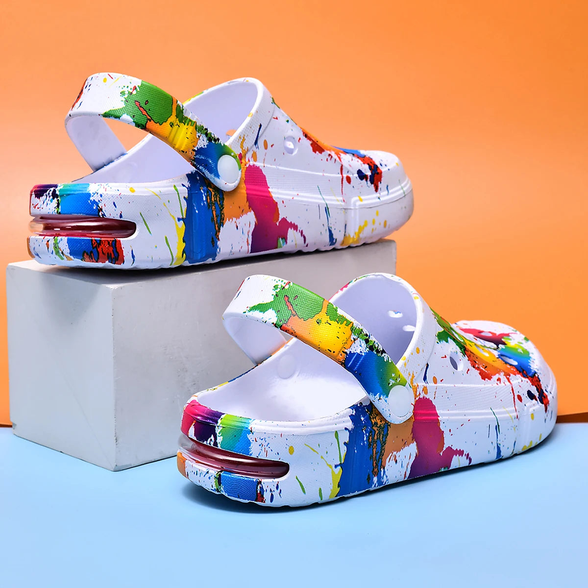 Colorful Print Clog Sandals – Breathable Unisex Garden Shoes