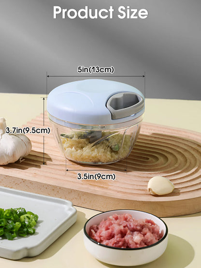 Manual Garlic Chopper – Rotating Vegetable Cutter & Crusher, 500/900ML