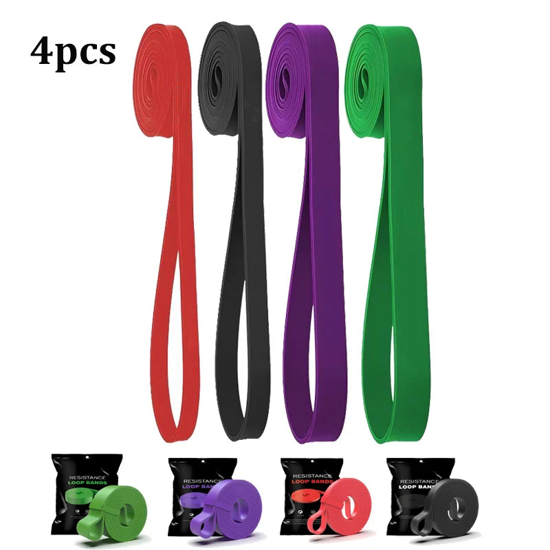 Pull Up Resistance Bands Set of 4 – Multi-Level Loop Bands for Gym & Home Training