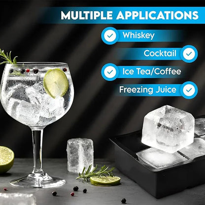 Large Silicone Ice Cube Tray – Multiple Grid Sizes & Colors