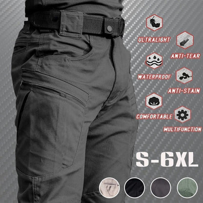 Men's Tactical Cargo Pants – Waterproof, Breathable, Multi-Pocket Outdoor Trousers