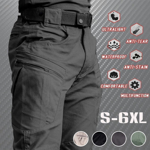 Men's Tactical Cargo Pants – Waterproof, Breathable, Multi-Pocket Outdoor Trousers