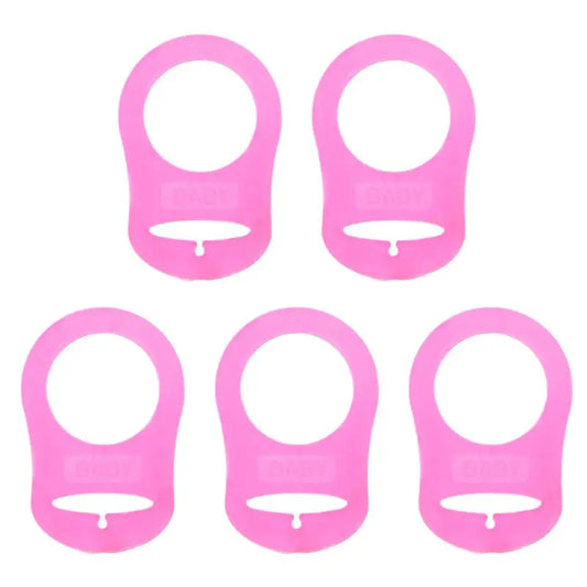 Silicone Pacifier Clip Adapter Rings for Mom – 5pcs Multicolor Set