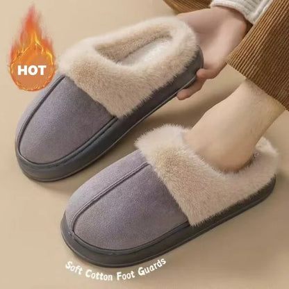 Plush Winter House Slippers - Warm Non-Slip Thick Sole Indoor Shoes Unisex