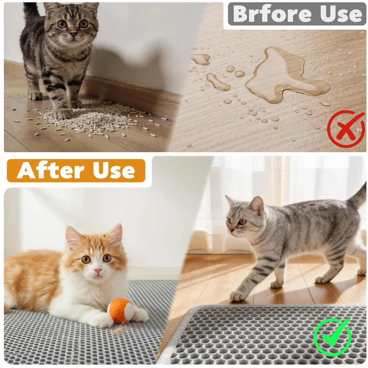 Cat Litter Mat – Double Layer Waterproof Non-Slip Trapping Pad