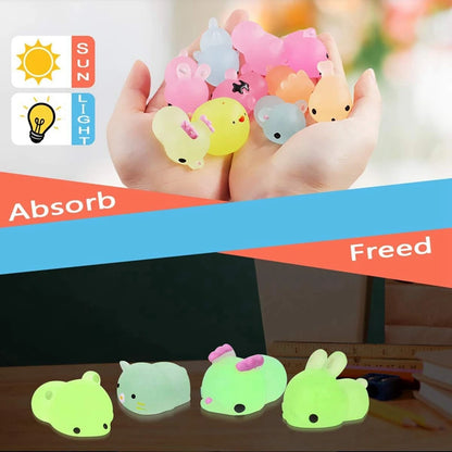 Mochi Squishy Toys Kawaii Animals Glow in the Dark Party Favors