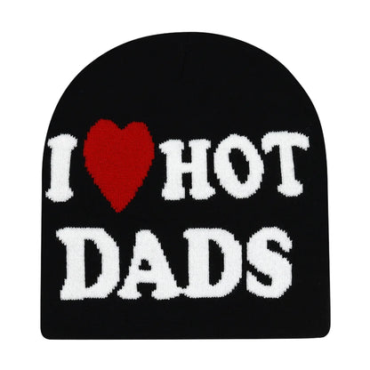 Y2K Letter Print Knit Beanie Hat – Unisex Winter Cap