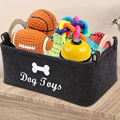 Pet Toy Storage Basket – Chest Organizer for Dog & Cat Toys