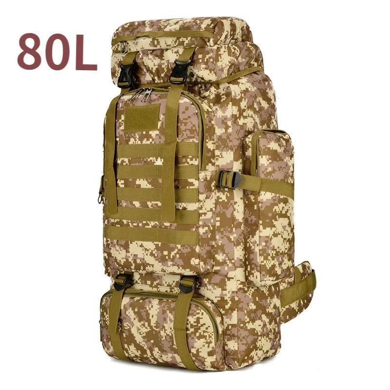 Large Tactical Mountaineering Backpack 80L/100L MOLLE Hiking Bag