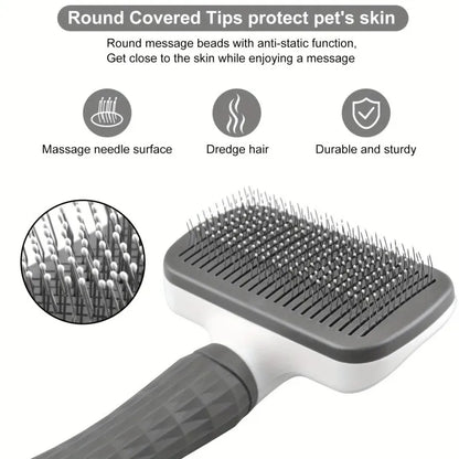 Universal Pet Detangling Brush Massages Out Knots Mats 19cm