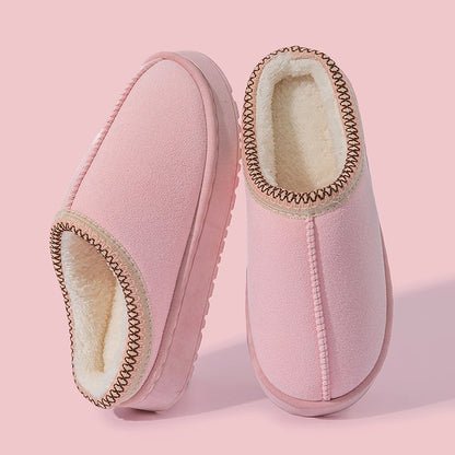Women's Plush Fleece Slippers – Warm Non-Slip House Shoes
