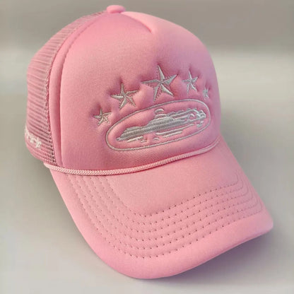 Star Embroidered Foam Trucker Baseball Cap – Adjustable Unisex Hat