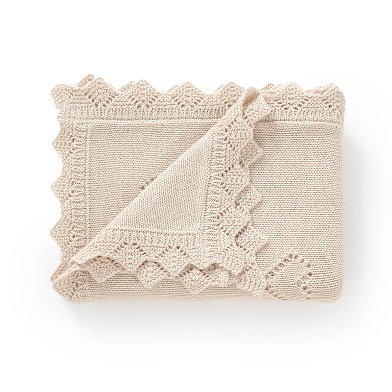 Baby Knit Blanket – Ultra-Soft Cotton Newborn Wrap 90x70cm