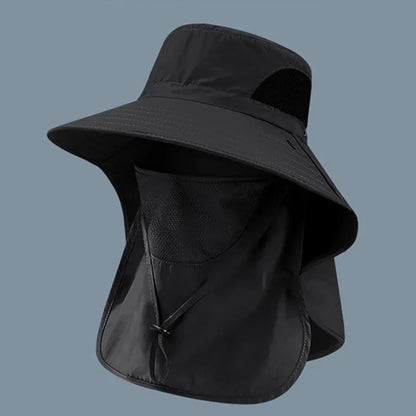 UV Protection Sun Hat with Face Cover – Outdoor Bucket Hat for Men & Women