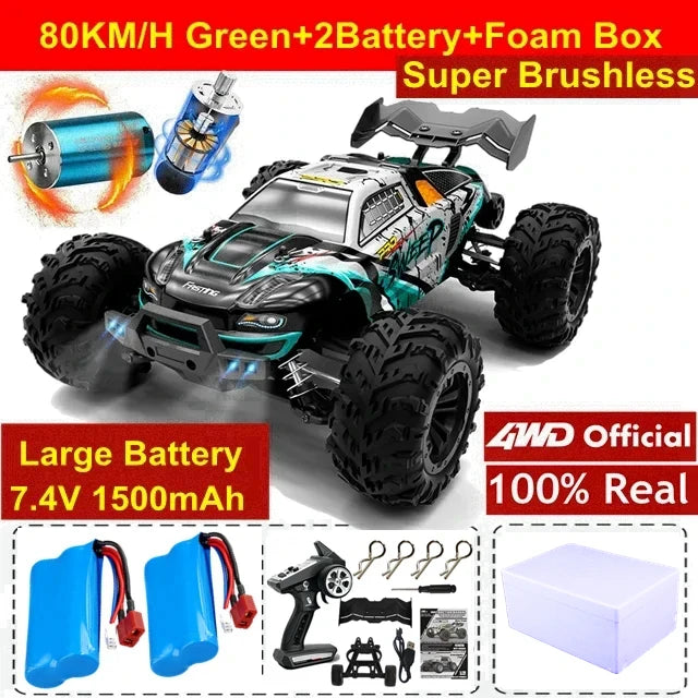 4WD RC Car 1/16 Scale – 50/80KM/H High Speed Off-Road Remote Control Truck