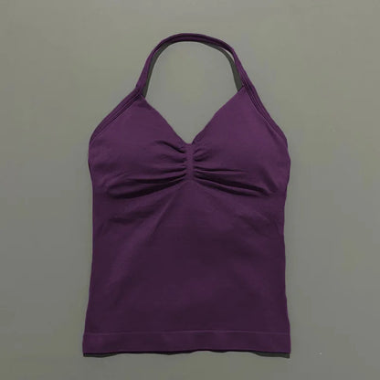Women's Open Back Sports Bra Yoga Top | Breathable Stretchy