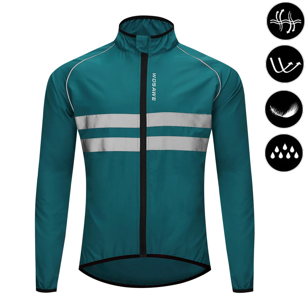 Cycling Windbreaker Vest Men Packable Windproof Reflective Jacket